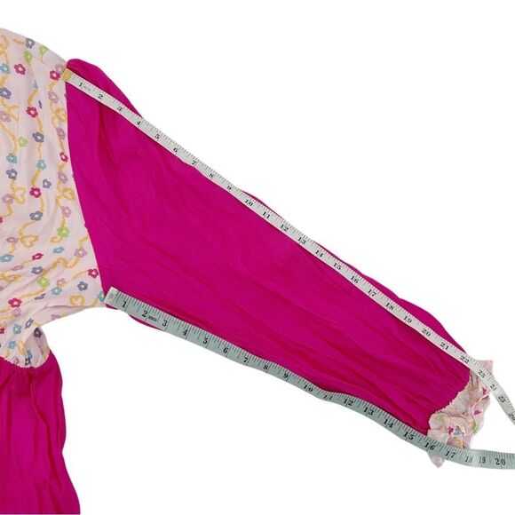 Julyliebe Pink White Floral Long Sleeve Ruffle Sleeve Dress Size NWT XXL - Picture 10 of 14